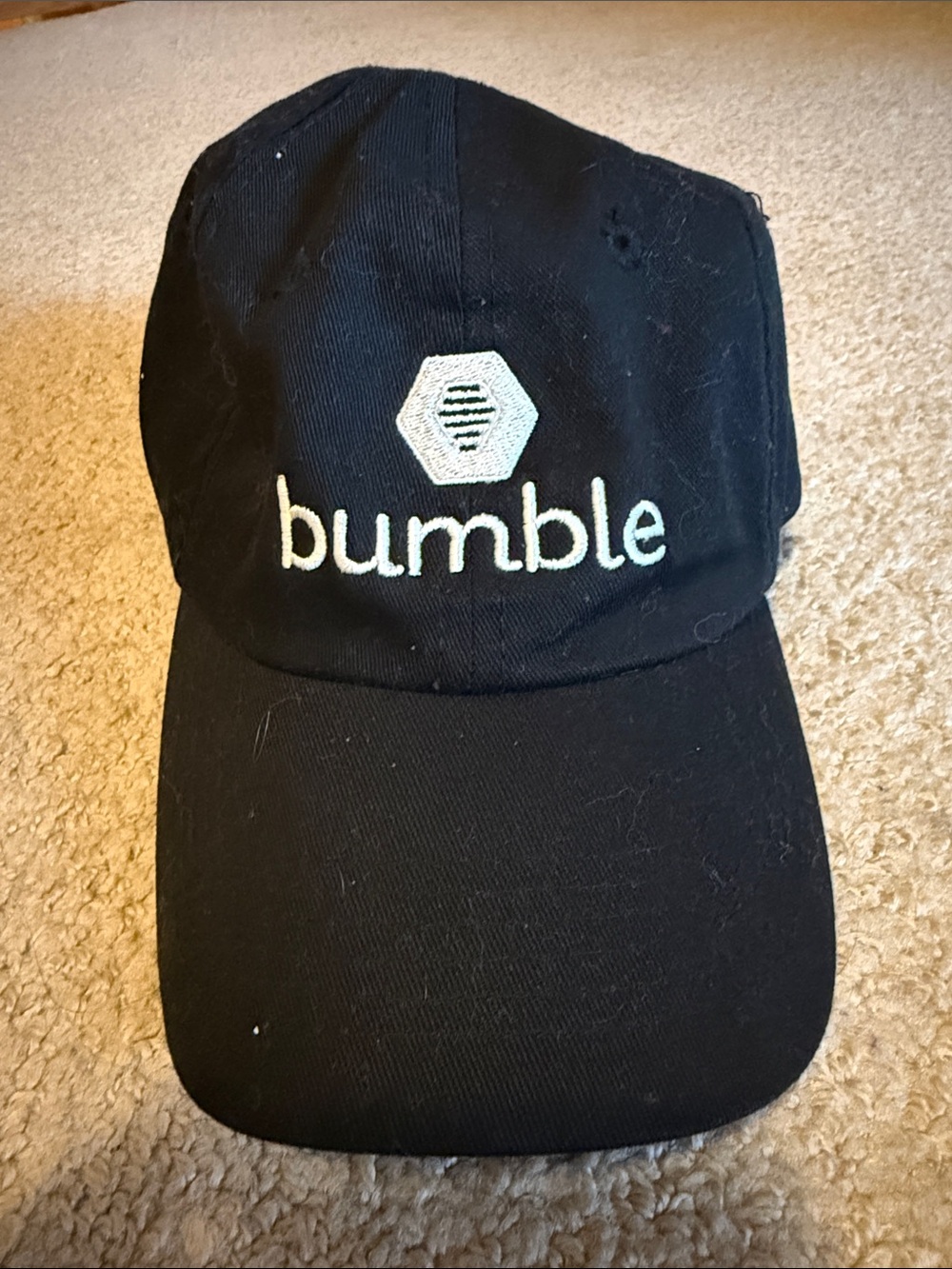 Bumble Black Embroidered Logo Baseball Cap